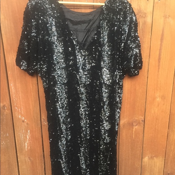Vintage Swee Lo 1980’s Black Sequin Dress Sequined - Picture 8 of 12